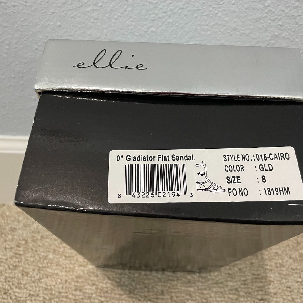 Ellie Gladiator flat sandals - womens size 8 GOLD